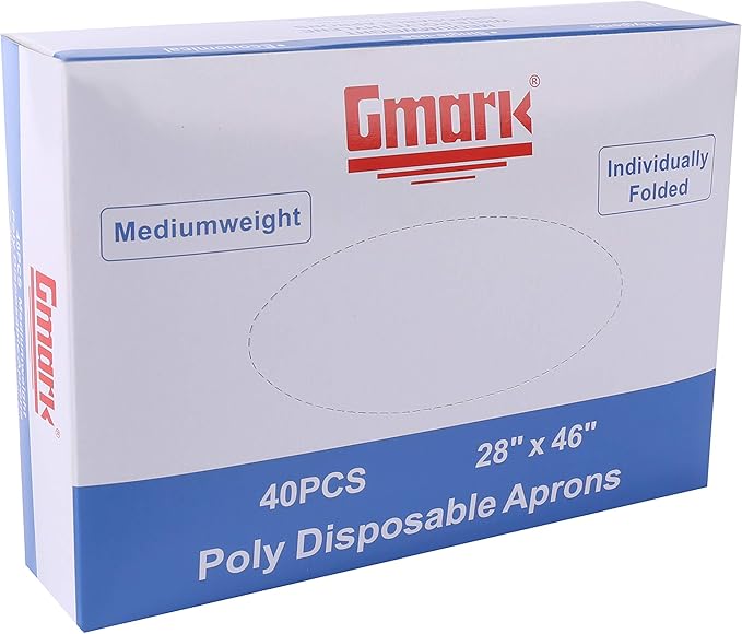 Gmark Poly Apron Individual Wrapped, Medium Weight, Disposable Polyethylene PE - Image 3