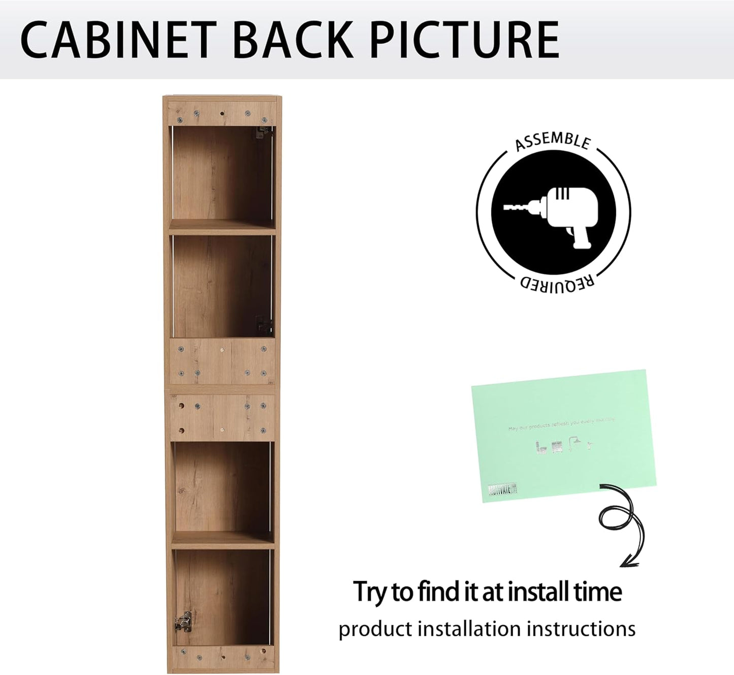 12" Bathroom Cabinet Wall Mounted, Bathroom Medicine Cabinet with 2 Door and 2 Shelf Over The Toilet, Wall Mounted Home Storage Cabinet - Brown