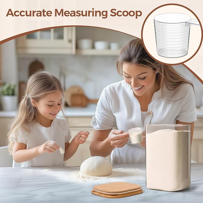 ComSaf 1.2 Gallon Wide Mouth Flour Sugar Storage Containers 2 Pcs, 4.6 Qt Glass - Image 7