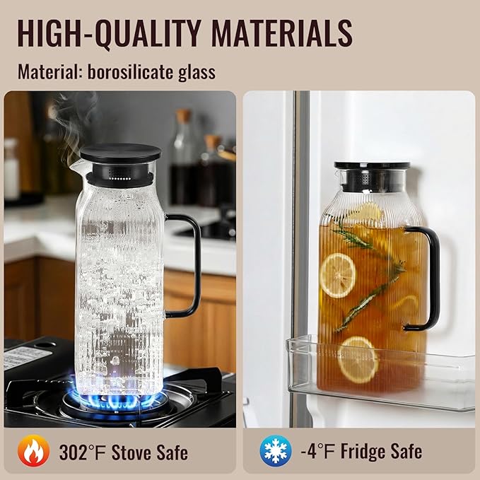 2 Pack 2 Liter/68 oz Square Glass Pitcher - Image 4