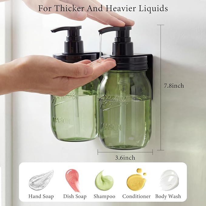 Amolliar Plastic Mason Jar Soap Dispenser - Image 4