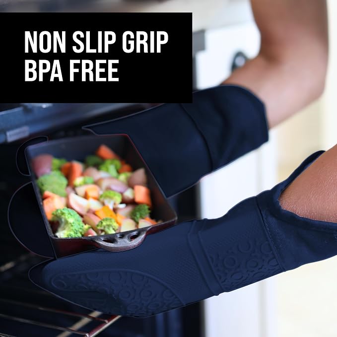 BPA-Free Soft Silicone Oven Mitts - Image 5