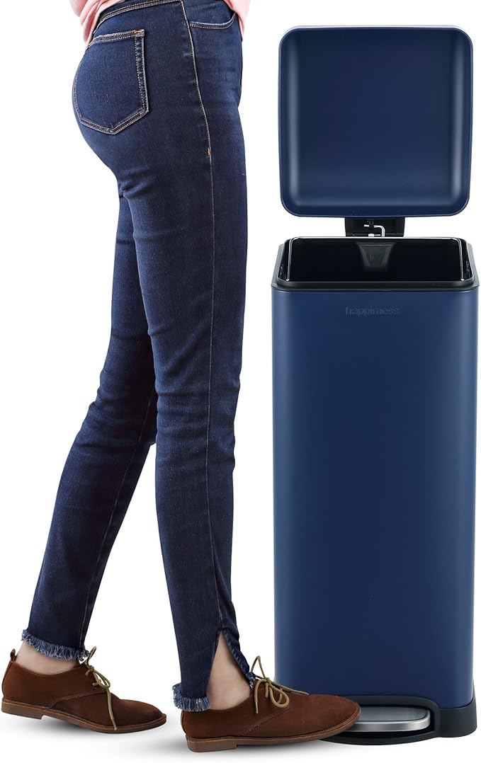happimess HPM1007H Betty Retro 8-Gallon Step-Open Trash Can, Fingerprint - Image 6
