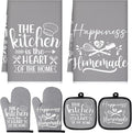 Sratte 6 Pcs Kitchen Decor Accessories Set Farmhouse Towels Pot Holders Oven by Sratte