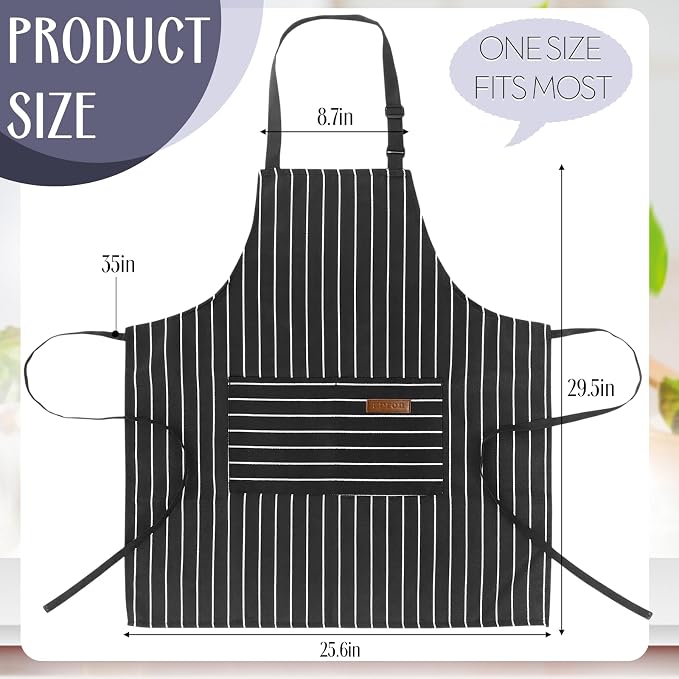 Handepo 12 Pcs Cotton Aprons for Women Men - Image 2