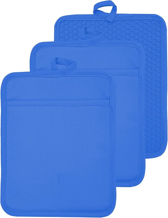 Oven Pot Holder with Pocket Cotton Heat Resistant Coaster Potholder Kitchen Hot by VEIKERY