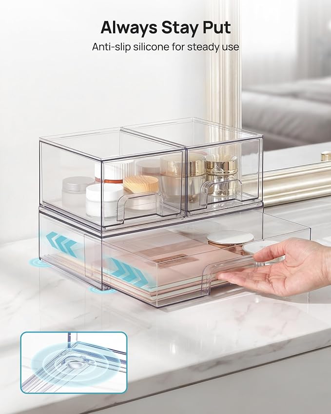 Vtopmart Stackable Storage Drawers Set of 4, Laundry Room Organization - Image 7