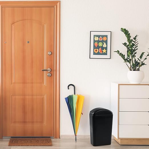 Plastic Waste Bin with Swing Lid, 14 Liter Garbage Can, 1 Pack, 5.2" x 8.2" x - Image 4