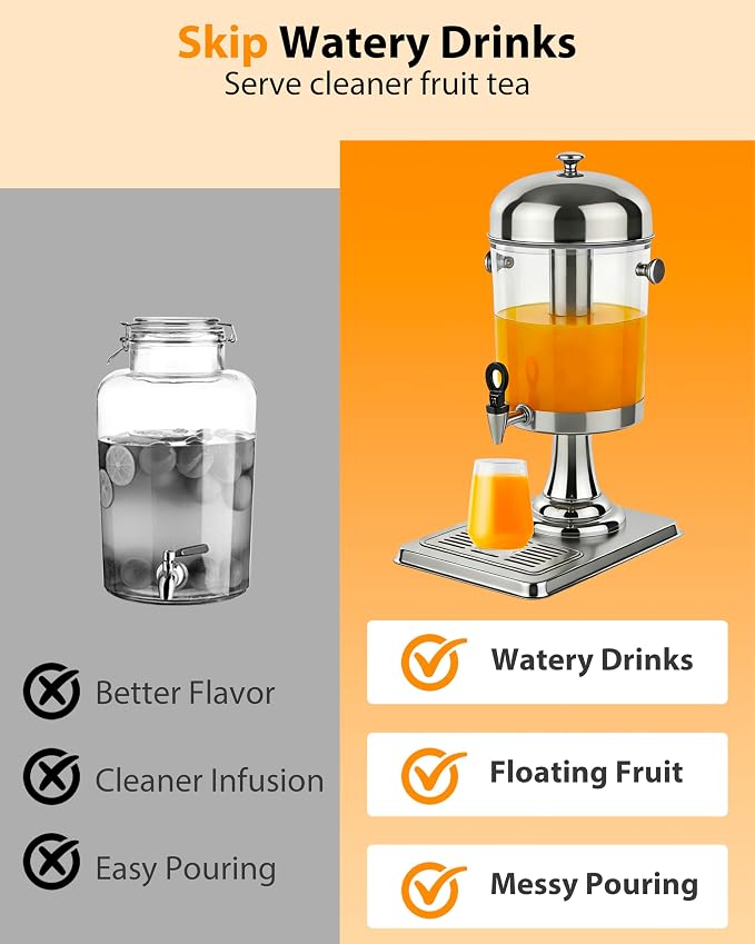Beverage Dispenser with Stand, 2 Gallon Drink Dispenser - Image 6