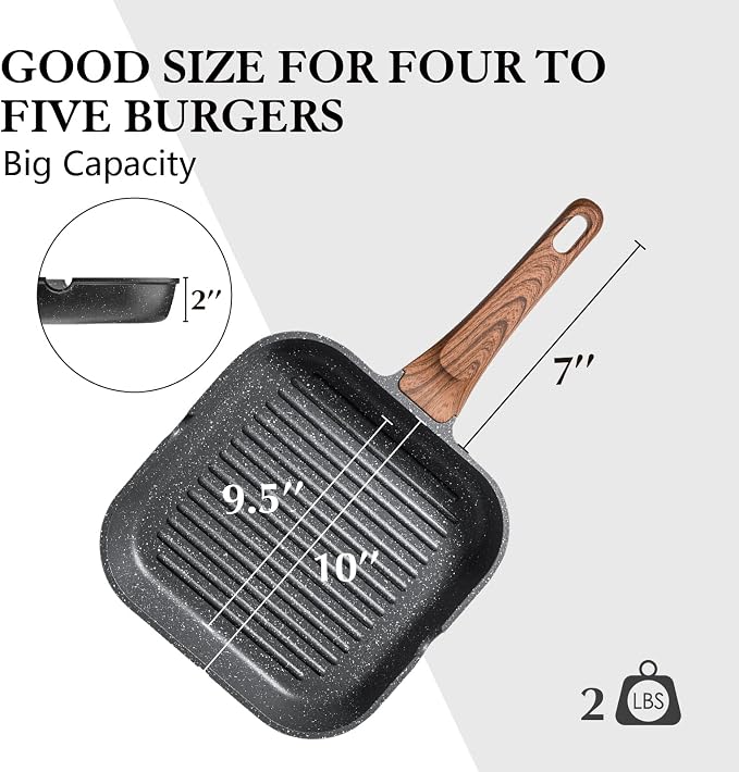 SENSARTE Nonstick Grill Pan for Stove Tops, Versatile Griddle - Image 7