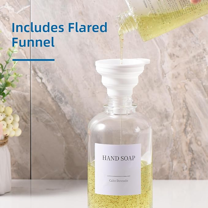 Glass Soap Dispenser with Pump, Dish and Hand Soap Dispenser - Image 5