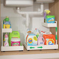 REALINN Under Sink Organizer Pull Out, L-Shaped 2 Tier Cabinet Organizer by REALINN