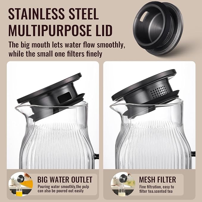 2 Pack 2 Liter/68 oz Square Glass Pitcher - Image 5