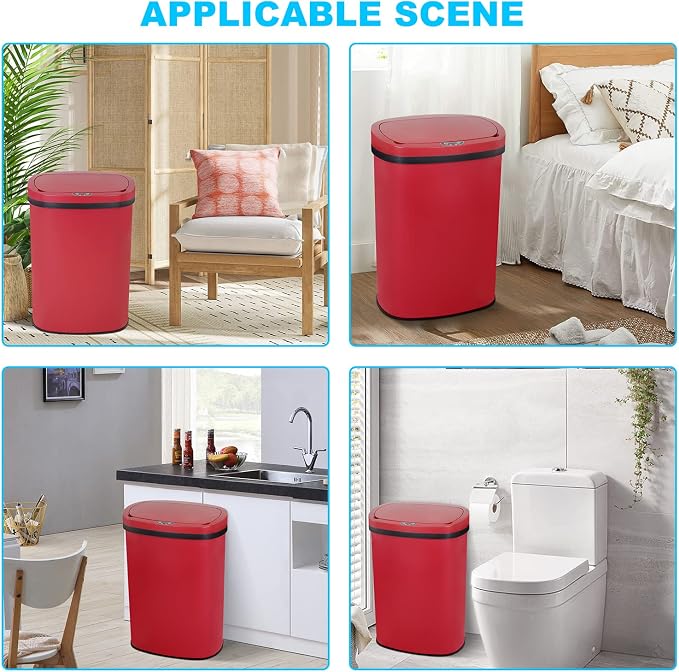 Bigacc 13 Gallon 50L Touch Free Automatic Stainless Steel Trash Can Garbage Can - Image 8