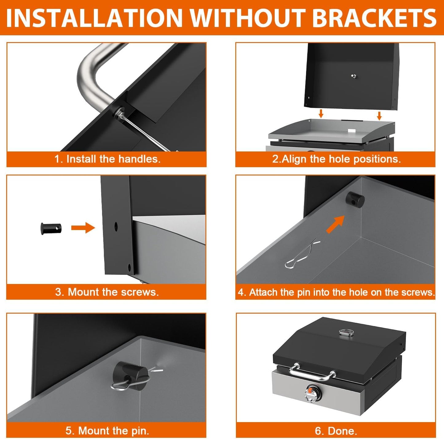 Hard Cover Hood with Temperature Gauge for Blackstone 17 inch Table Top Griddle, Hinged Lid for Blackstone 17" Front or Rear Grease Model 1650, 1832 and More Portable Grill, Blue