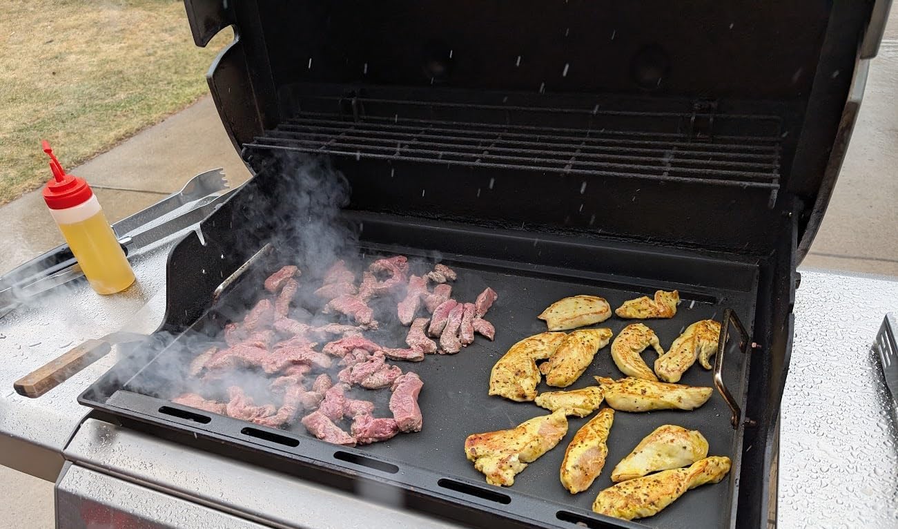 Full Size Griddle with Handles for Kitchen Aid 720-0733 720-0954, Flat Top Grill Insert Replacement for Kitchen Aid 720-0733D 720-0954R, Carbon Steel, Non-stick