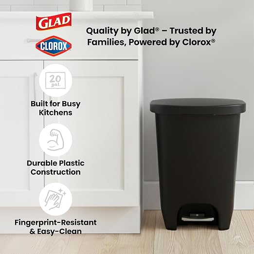Glad 13 Gallon Trash Can, 2 Pack | Plastic Kitchen Waste Bin - Image 6