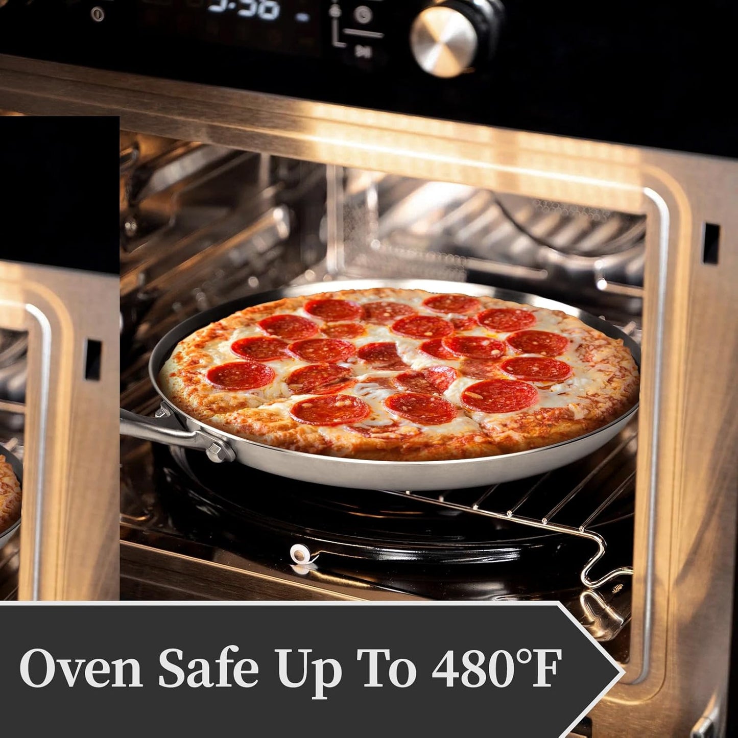 Stainless Steel Crepe Pan - 10 Inch Nonstick Crepe Pan, Stainless Steel Honeycomb Coating Pancake Pan, Non Stick Flat Skillet Tawa Dosa Tortilla Griddle Pan, Induction Compatible, PFOA Free