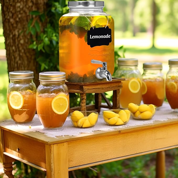 Moretoes 1 Gallon Glass Drinks Dispenser - Image 7