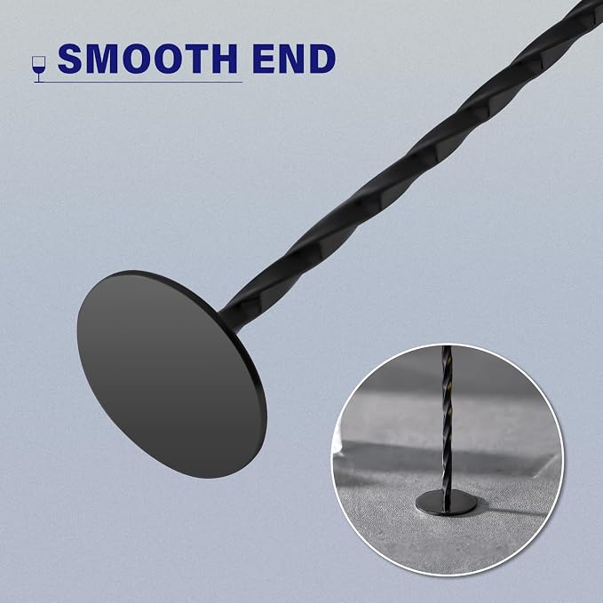 BRIOUT 2 Pcs Bar Spoon, 12 Inches Long Handle Drink Stirrer, Stainless Steel - Image 5