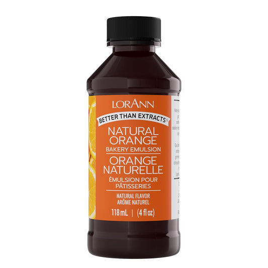 LorAnn Oils Orange Bakery Emulsion: True Essence, Ideal for Boosting Fruit Tones in Cakes, Cookies & Desserts, Gluten-Free, Keto-Friendly, Extract Substitute Essential for Your Kitchen, 4 Oz