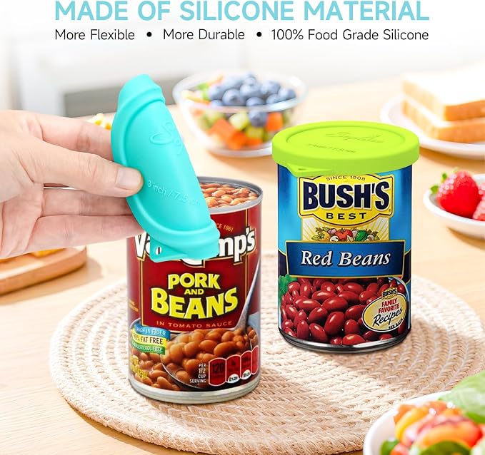 4PCS 3-inch Silicone Can Lids for Goya | Van Camp's | Chef Boyardee | Bush's - Image 3