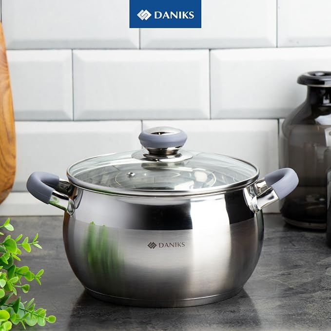Daniks Modern 2 Quart Stainless Steel Stock Pot - Image 8