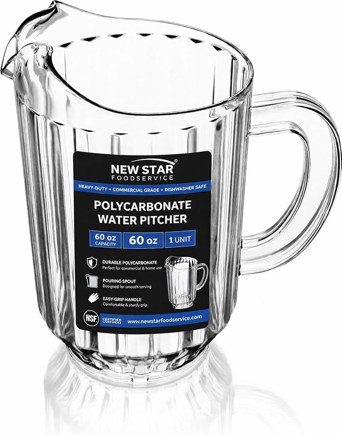 New Star Foodservice Commercial Polycarbonate Water Pitcher, 60 oz by NewStarFoodservice
