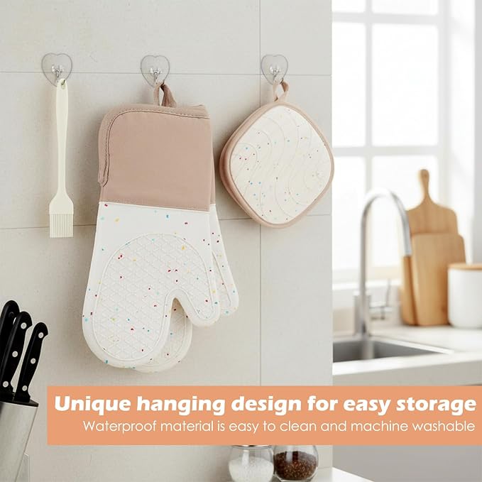 10 Pcs Kitchen Oven Mitts and Potholders Set - Image 7