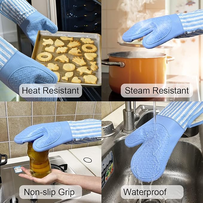 Alselo Silicone Oven Mitts Heat Resistant 932℉ - Image 4