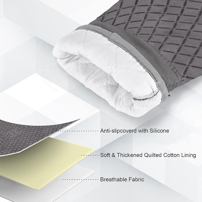 Oven Mitts and Pot Holders 8pcs Set, Cotton Oven Glove - Image 3