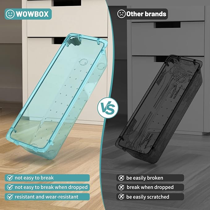 WOWBOX 40 PCS Plastic Drawer Organizer Set, 4 Sizes Desk Drawer Organization - Image 4