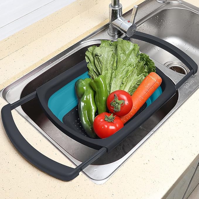 QiMH Collapsible Colanders Set of 3, 4 Quart Colander, 4 Quart Folding Basin - Image 5