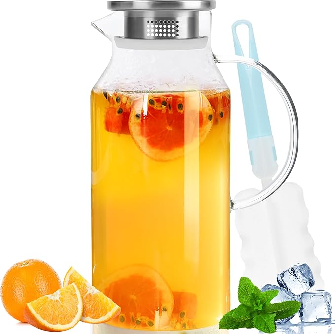 Yirilan Glass Pitcher, 90 oz/2.6 Liter Water Pitcher by Yirilan