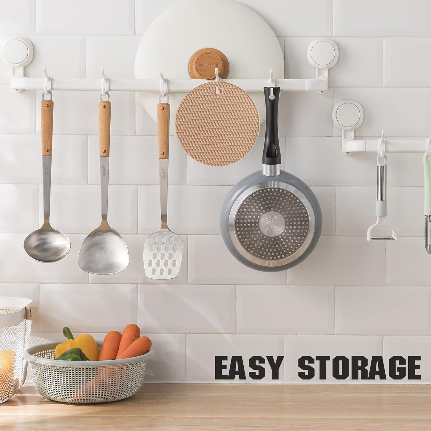 Joyhalo Trivets for Hot Dishes - Hot Pads for Kitchen, Silicone Pot Holders for Hot Pots and Pans, Silicone Mats for Kitchen Countertops, Table, Flexible Easy to Wash and Dry, Khaki