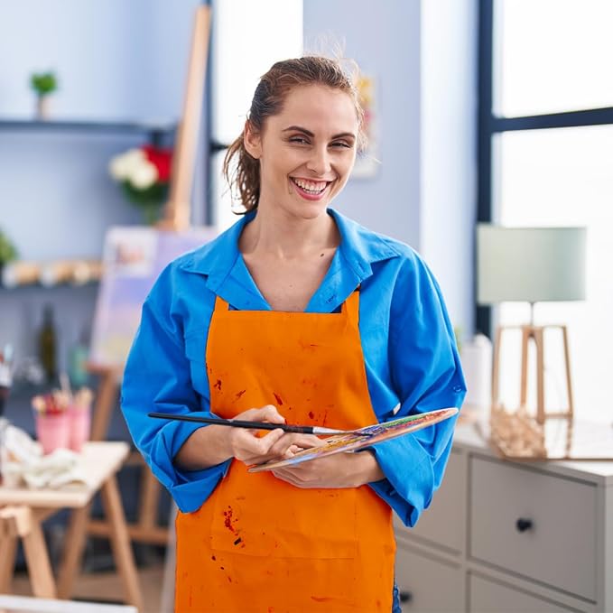 15 Pcs Adult Aprons Bulk with Pockets Adjustable Bib Chef Apron - Image 6