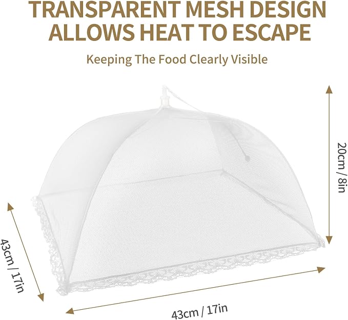 NEPAK 6 Large and Tall Food Covers, Pop-up Mesh Food Covers Nets - Image 3