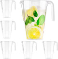MATANA 6 Pack Clear Water Pitchers - 52 oz Plastic Beer Pitcher by MATANA