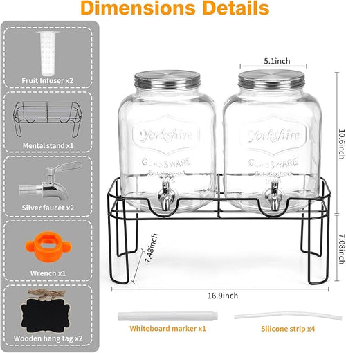 1.6 Gallon Glass Drink dispenser, Lemonade Dispenser - Image 2