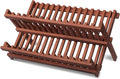 VERTORGAN Teak Dish Drying Rack, Folding Collapsible Drainer Plate Organizer by VERTORGAN