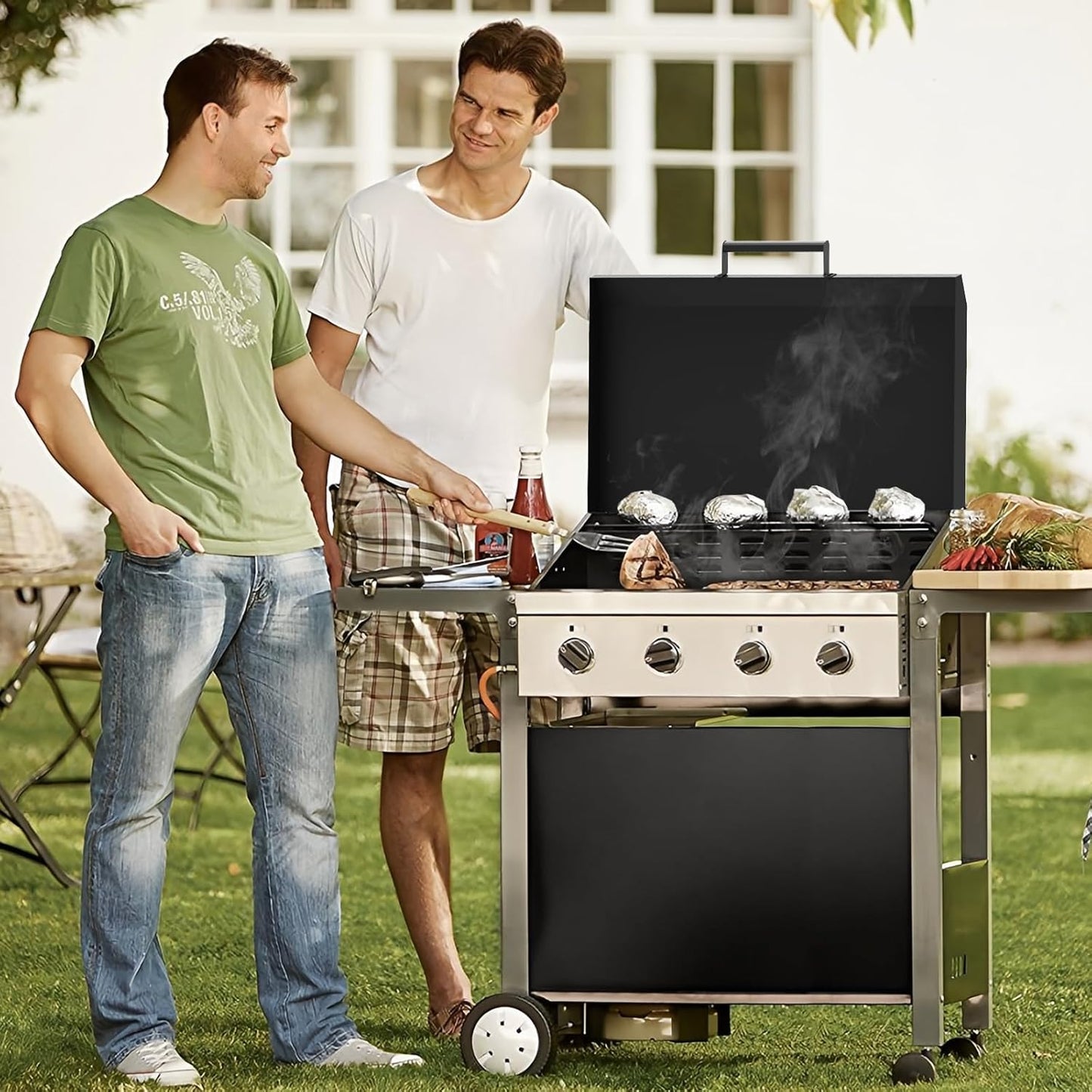 Griddle Cover 36 inch for Blackstone, Matte Texture Aluminum Grill lid for Blackstone, Powder-Coated, Suitable for 36 Griddle Grill Cover (Hinged Lid with Handle)