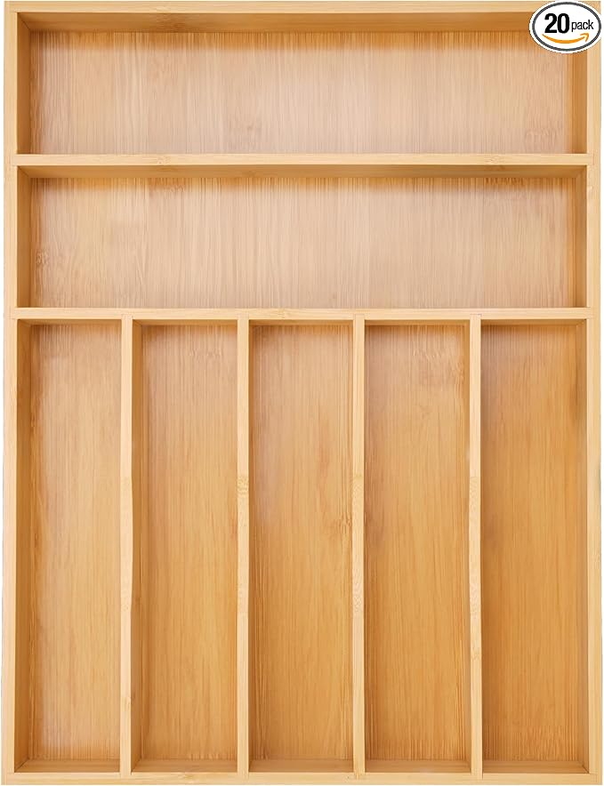 Besilord Silverware Organizer Kitchen Drawer Organizer Utensil Organizer Bamboo by Besilord