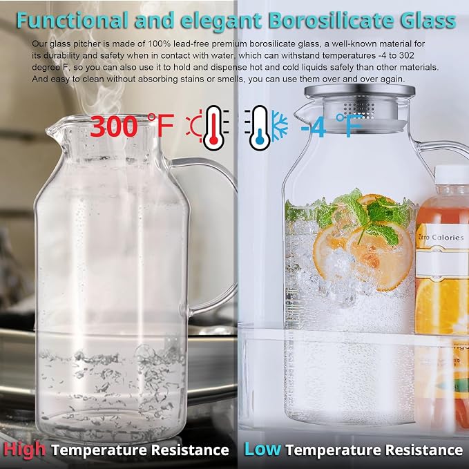 Bivvclaz 2.6 Liter 88 oz Glass Pitcher - Image 5