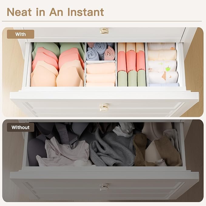 Criusia Drawer Organizer Clothes, 14 Pack Dresser Organizer - Image 4