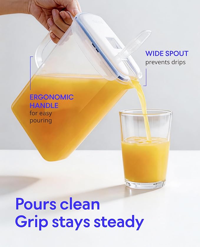 LocknLock Aqua Fridge Door Water Jug | Clear Pitcher | BPA Free Plastic Pitcher - Image 5