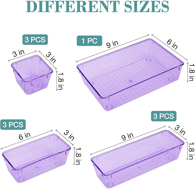 StorMiracle 10 PCS Drawer Organizer Set, 4 Varied Size Bathroom and kitchen - Image 2