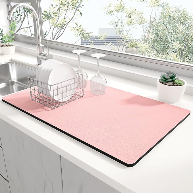 Rnivvi Dish Drying Mat for Kitchen Counter, XL 15 x 24" Super Absorbent Drainer by Rnivvi