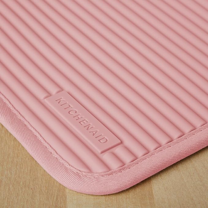 KitchenAid Ribbed Soft Silicone Pot Holder 2-Pack Set, Dried Rose - Image 3