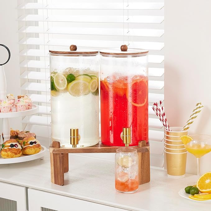 2 PCS 1.5 Gallon Drink dispenser, Glass Beverage Dispenser - Image 6