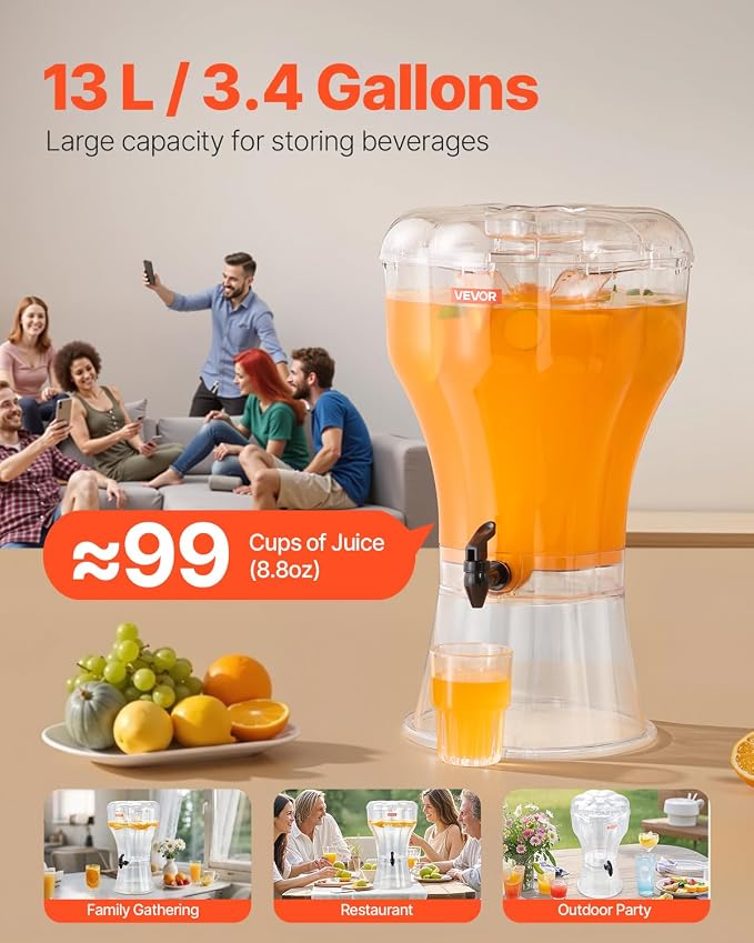 VEVOR Beverage Dispenser, 3.4 Gallon Drink Dispenser - Image 2